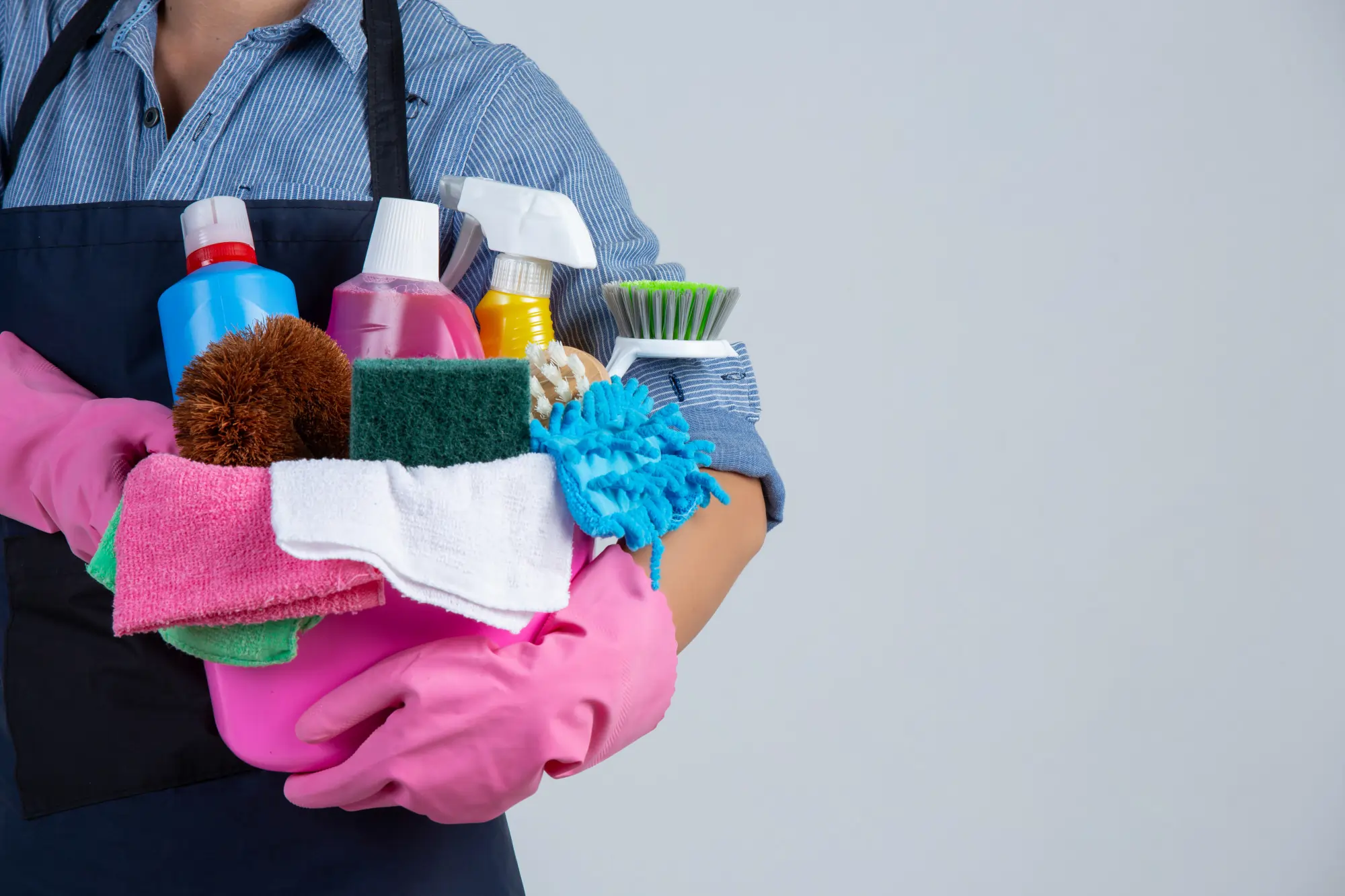 professional ready to start a basic and deep cleaning